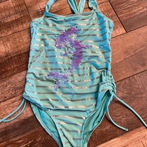 Like new Justice sequin changing mermaid 🧜‍♀️ bathing suit